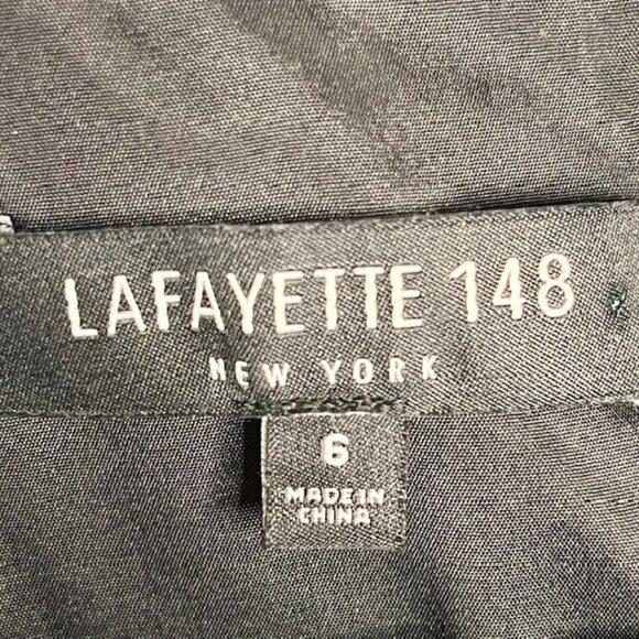 Lafayette 148 Bree Sleeveless Check Sheath Dress - Black/White - 6 - Picture 10 of 11